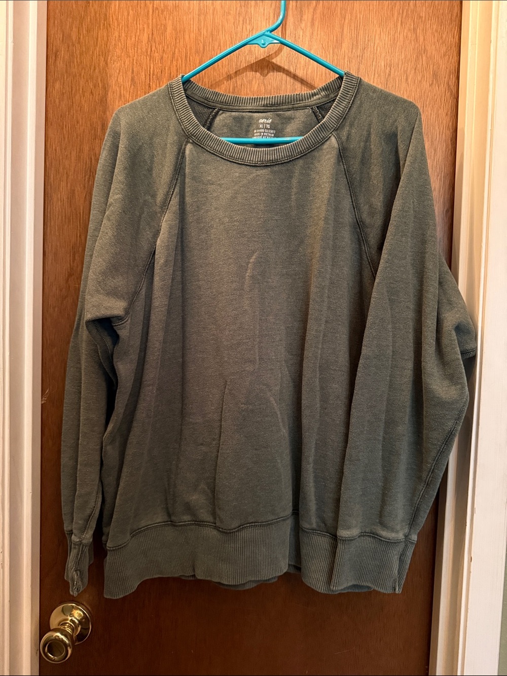 aerie Olive Green Crewneck Sweatshirt